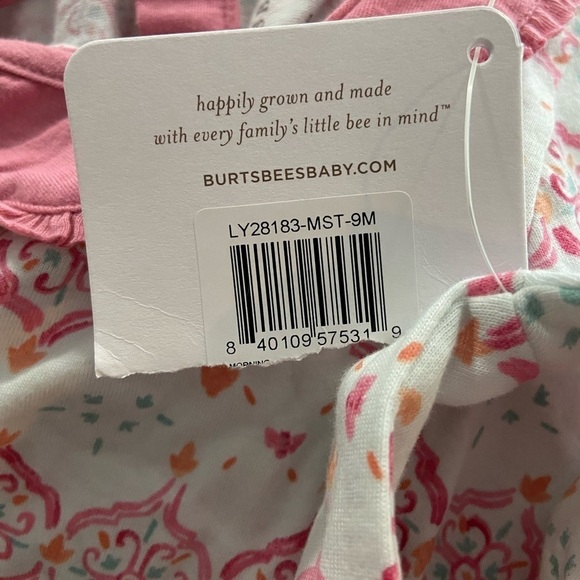 NWT Burt’s Bees Baby Ruffle Collar Onesie One Piece - Picture 8 of 10